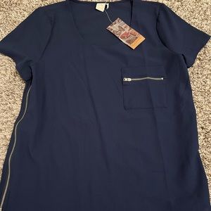 Navy Blue Zipper Top